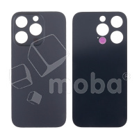 Задняя крышка для iPhone 14 Pro (A2891) Черный (стекло, узкий вырез под камеру, логотип) - Премиум