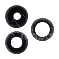 Стекло камеры для iPhone 15 Pro (комплект 3 шт.) Черный