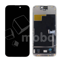 Дисплей для iPhone 15 Pro (A3102) в сборе с тачскрином Черный - DD (Soft OLED, Full HD, 120 Гц) (с верификацией = с привязкой без ошибки)
