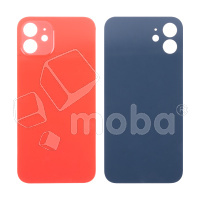 Задняя крышка для iPhone 12 (A2403) Красный (стекло, монолит, широкий вырез под камеру, логотип) - Премиум