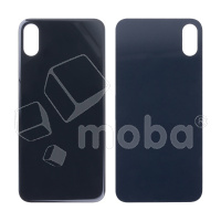 Задняя крышка для iPhone X (A1865/A1901) Серый (стекло, монолит, широкий вырез под камеру, логотип) - Премиум