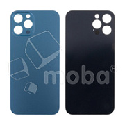Задняя крышка для iPhone 12 Pro Max (A2411) Синий (стекло, узкий вырез под камеру, логотип) - Премиум