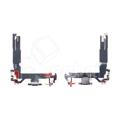 Шлейф для iPhone 16 (A3287) на системный разъем/микрофон Черный - Премиум