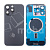Задняя крышка для iPhone 16 Pro Max (A3296) в сборе со стеклом камеры Черный (стекло, монолит, MagSafe, логотип) - Премиум