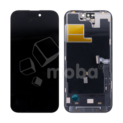 Дисплей для iPhone 14 Pro (A2891) в сборе с тачскрином Черный - (Soft OLED, Full HD, 120 Гц) (площадка под IC)