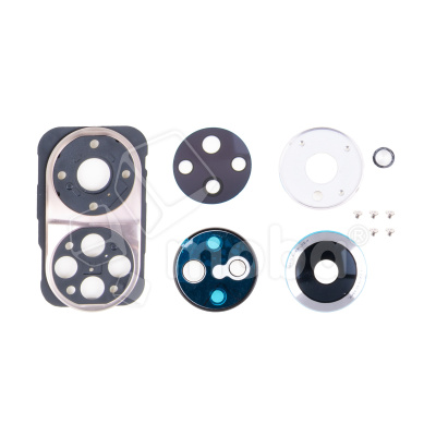 Стекло камеры для Huawei Honor 50/50 Pro (NTH-NX9)  в сборе с рамкой Серебро