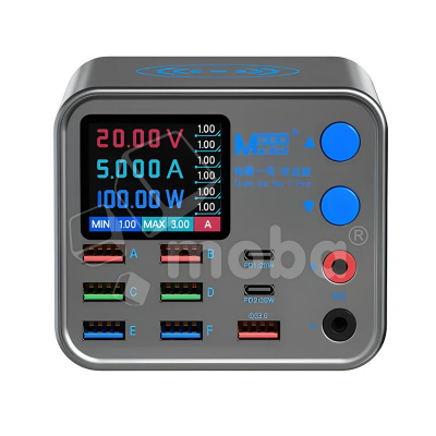 Зарядная станция MaAnt DianBa No.1 Pro (200W, 9 портов, 6USB/USB-QC/2Type-C-PD, Qi 10W, LCD)