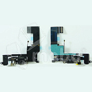 Шлейф для iPhone SE на системный разъем/разъем гарнитуры/микрофон Черный