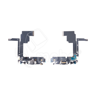 Шлейф для iPhone 15 Pro (A3102) на системный разъем/микрофон Черный - Премиум