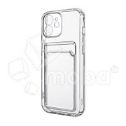Чехол-накладка для iPhone 12 (с защитой камеры, карманом для карт, прозрачный)