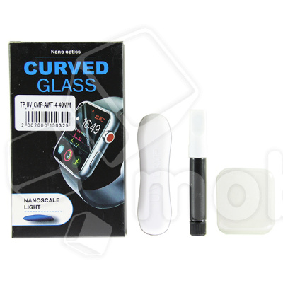 Защитное стекло "UV комплект" для Apple Watch 4/5/6/SE 2022/SE 2023/SE 2024/SE 2025 (40 мм) (клей, лампа)