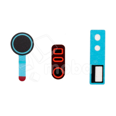 Наклейка (пыльник) передней камеры и датчиков на дисплей для iPhone 15/15 Plus (комплект 3 шт.)