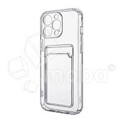 Чехол-накладка для iPhone 13 Pro Max (с защитой камеры, карманом для карт, прозрачный)