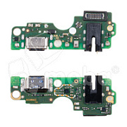 Шлейф для Infinix Hot 40i (X6528B) плата на системный разъем/разъем гарнитуры/микрофон - Премиум