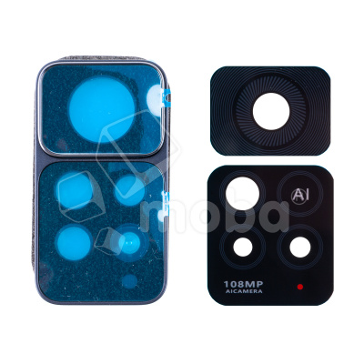 Стекло камеры для Xiaomi Redmi Note 11 Pro 5G (2201116SG) в сборе с рамкой Черный