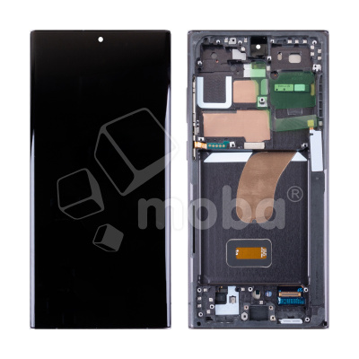 Дисплей для Samsung Galaxy S23 Ultra (S918B) модуль с рамкой Черный - Сервисный Оригинал
