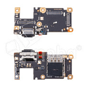 Шлейф для Xiaomi 11T/11T Pro (21081111RG/2107113SG) плата системный разъем/разъем SIM/микрофон - Премиум