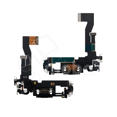 Шлейф для iPhone 12/12 Pro (A2403/A2407) на системный разъем/микрофон Черный - Премиум