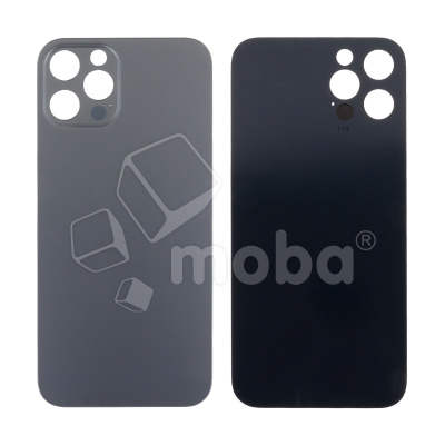 Задняя крышка для iPhone 12 Pro (A2407) Серый (стекло, узкий вырез под камеру, логотип) - Премиум