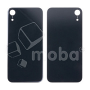 Задняя крышка для iPhone Xr (A2105) Черный (стекло, монолит, широкий вырез под камеру, логотип) - Премиум