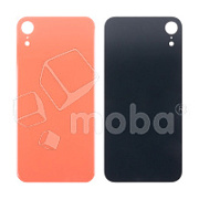 Задняя крышка для iPhone Xr (A2105) Коралловый (стекло, монолит, широкий вырез под камеру, логотип) - Премиум