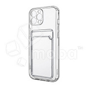 Чехол-накладка для iPhone 11 Pro Max (с защитой камеры, карманом для карт, прозрачный)