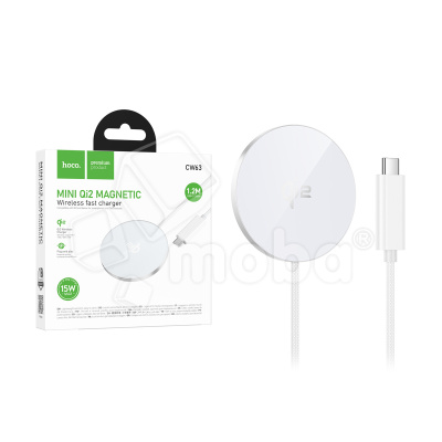 Беспроводное зарядное устройство Hoco CW63 (15W, быстрая зарядка. Qi2) Белый