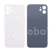 Задняя крышка для iPhone 12 (A2403) Белый (стекло, узкий вырез под камеру, логотип) - Премиум