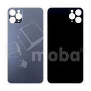 Задняя крышка для iPhone 11 Pro Max (A2218) Серый (стекло, широкий вырез под камеру, логотип)