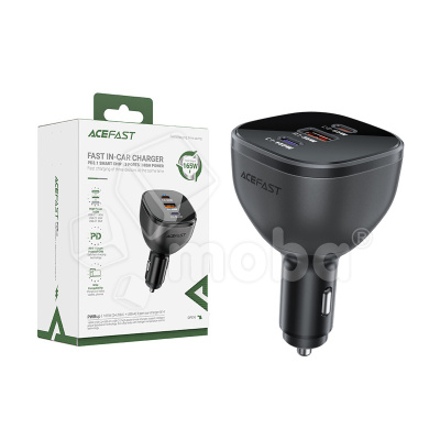 Автомобильное зарядное устройство USB/Type-C Acefast B14 (165W, QC3.0, PD, 2Type-C, 1USB) Черный